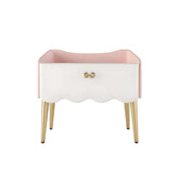 Compact children's bedside table with storage drawer and smooth white finish for kids' bedrooms